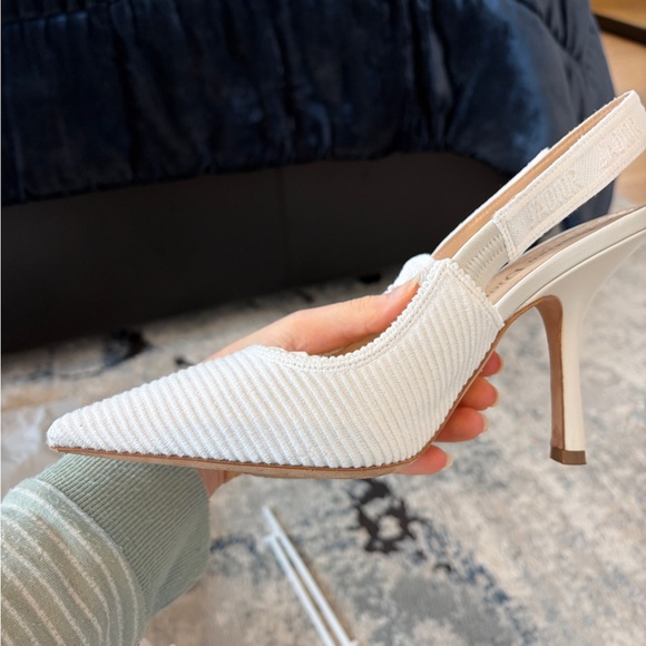 J’Adior sling back pump white cotton embroidery - Picture 3 of 15